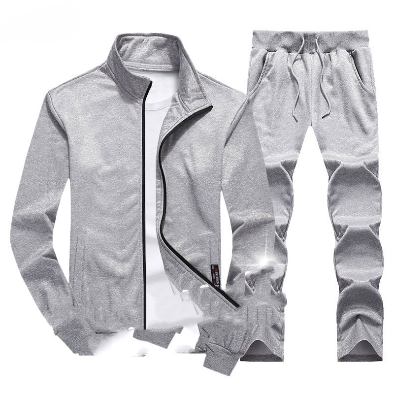 Two-piece Leisure Sports Suit Solid Color Plus Size Long-sleeved Trousers